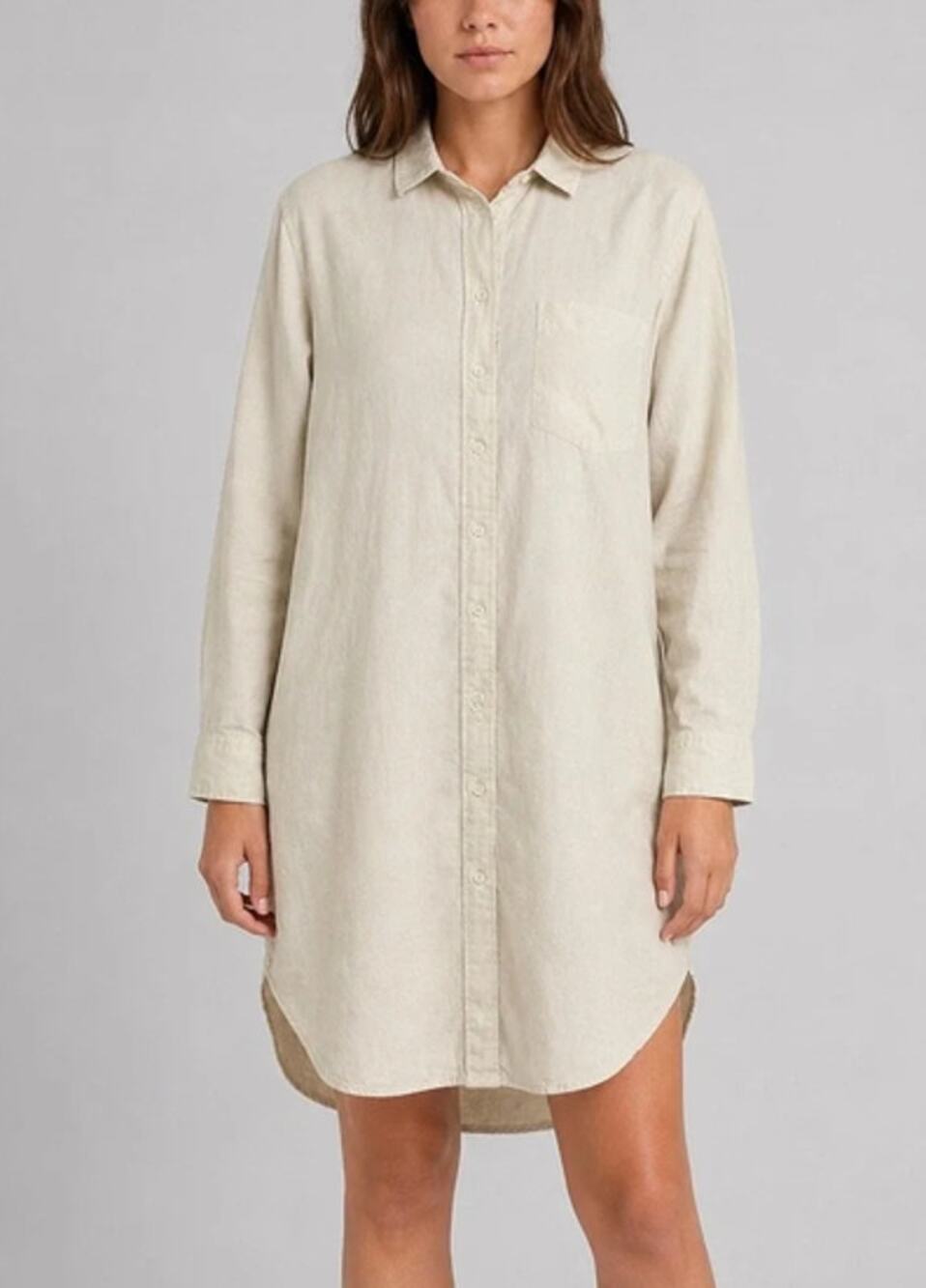 Quince European Linen Shirt Dress Sand S NWOT